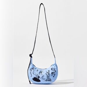 BAGGU Light Blue Tote with Black Design